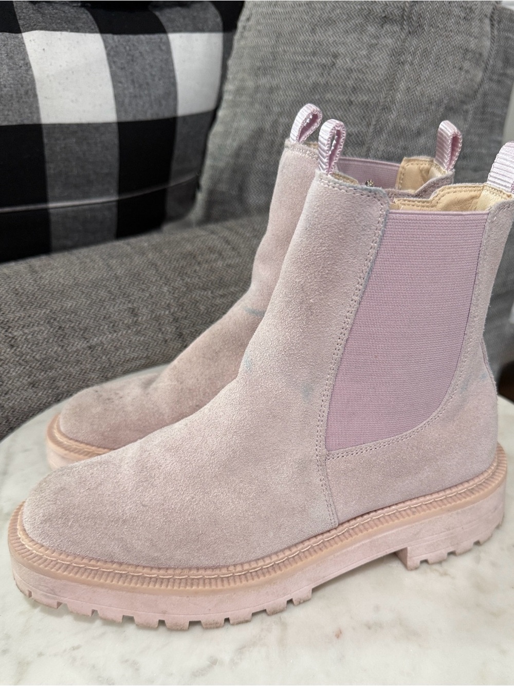 Sam Edelman Girl's  Pink Suede Laguna Ankle Boots - Stylish Zip-Up Chelsea size3